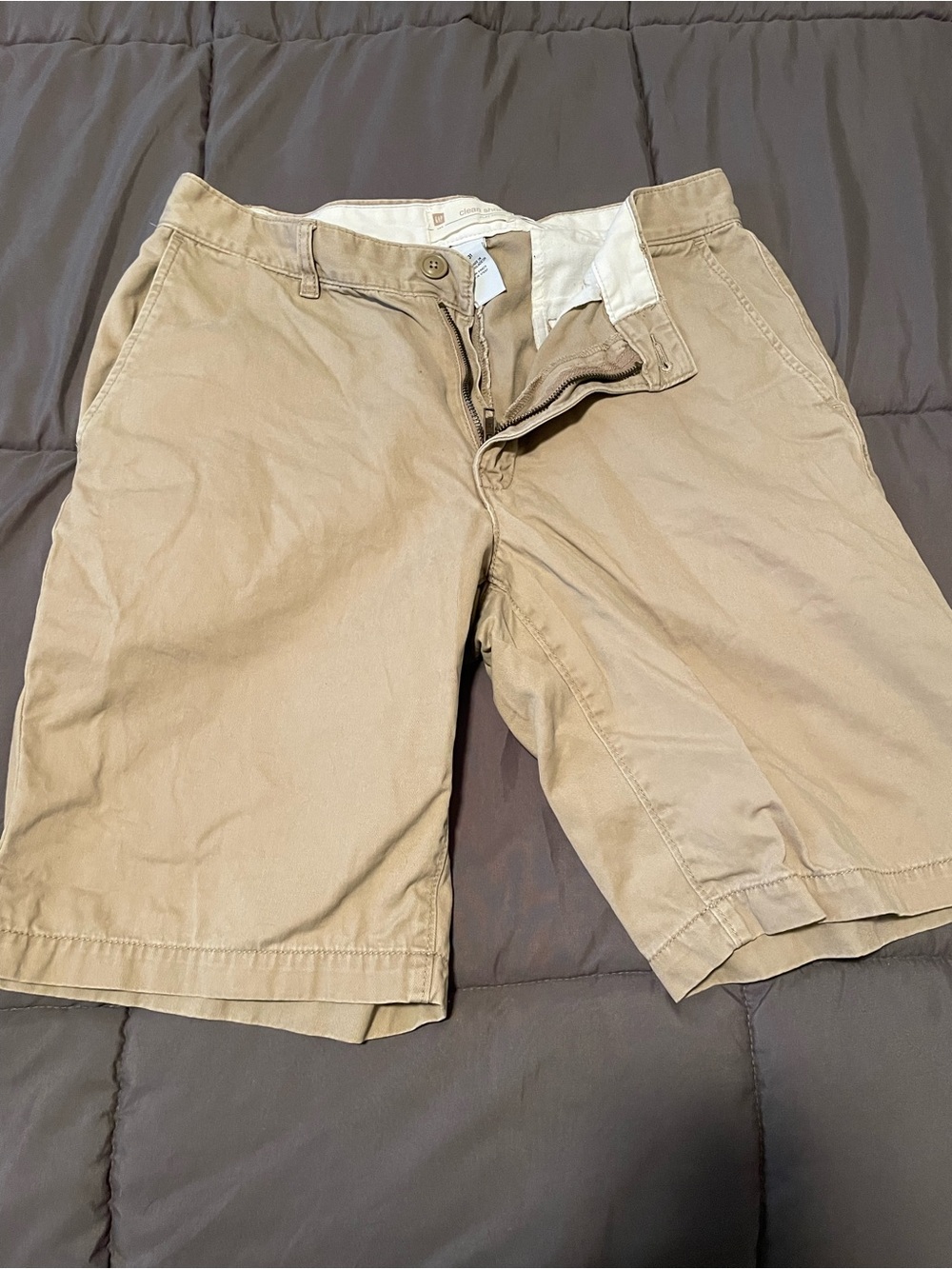 GAP Men's Tan Flat-Front Chino Shorts